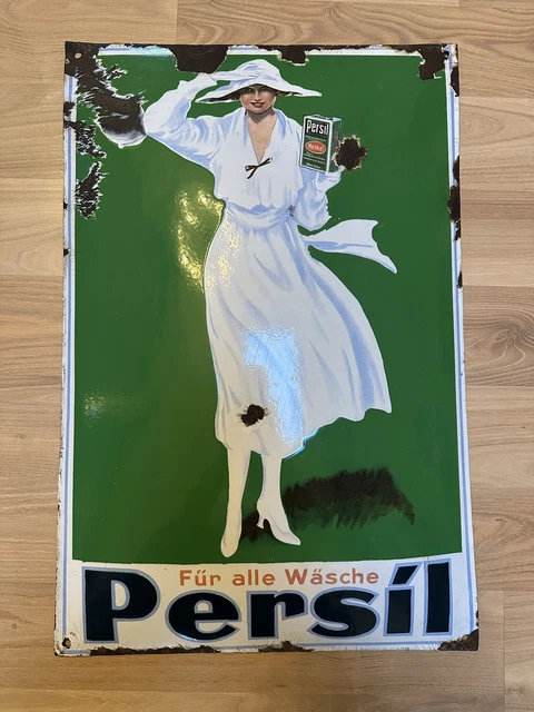 Retro Blechschild „Persil – Weiße Dame“ 30x40 Cm – Vintage Wanddekoration Aus Metall – Offizielles Lizenzprodukt, Made In Germany