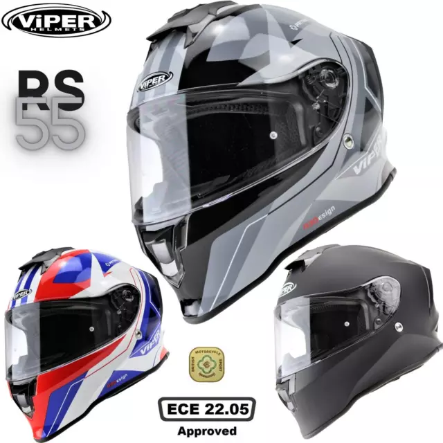 Casco Moto Integrale Viper Rs55 Casco Da Corsa Pinlock Ece Acu Tutti I Colori