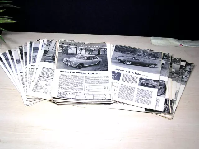 AUTOCAR Road Test Reports from 1965/66 Cut from magazines. 3to5 sheets stapled