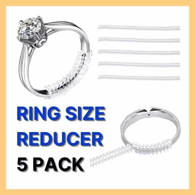 5 x Ring Size Adjusters Reducers Invisible Snugs Guard Resizer Adjusters Tool