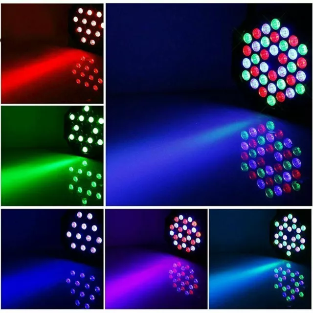 8X 36LED RGB PAR Can Licht DJ Bühnenbeleuchtung DMX Disco Party strahler +Remote 3