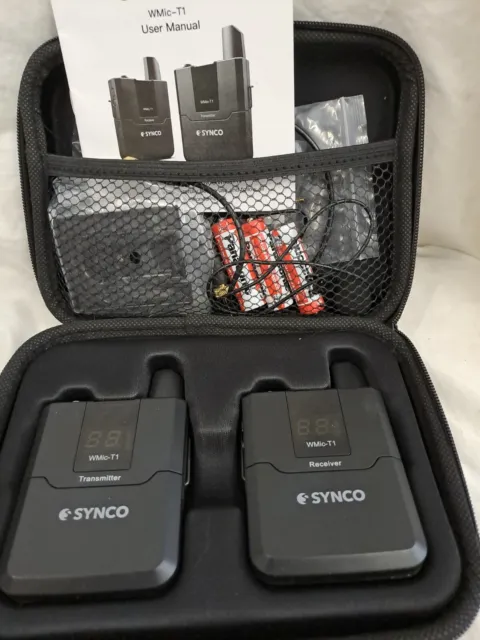 SYNCO WMic T1 Wireless Lavalier Microphone System For smartphone camera Recorder