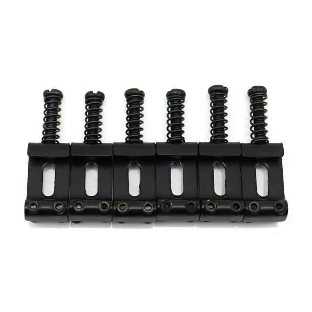 6x 10.5mm Metal Electric Guitar Bridge Saddles Vintage Bent Style Saddles Black