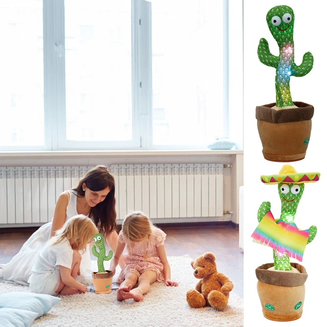 Dancing Cactus Plush Toy Battery Powered Dancing Talking Cactus Toy Light elxng