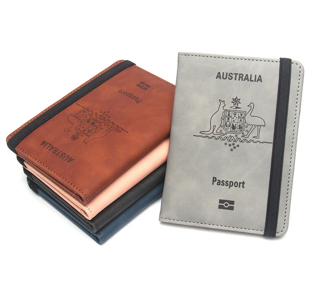 Travel Passport Case Leather ID Card Wallet Holder RFID Blocking Anti Scan Cover
