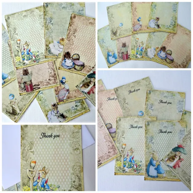 9 Beatrix Potter Peter Rabbit Mini Cards With or Without Envelopes - 8.5cm x 6cm