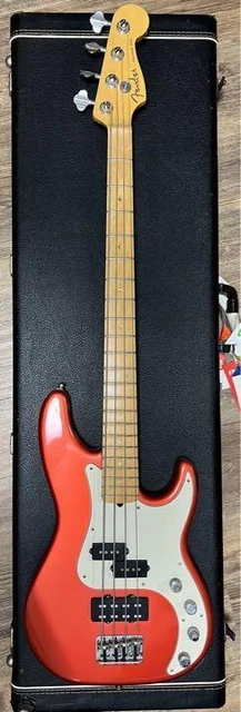 Fender Electric Bass Guitar Precision Bass American Deluxe Red W/Hard Case