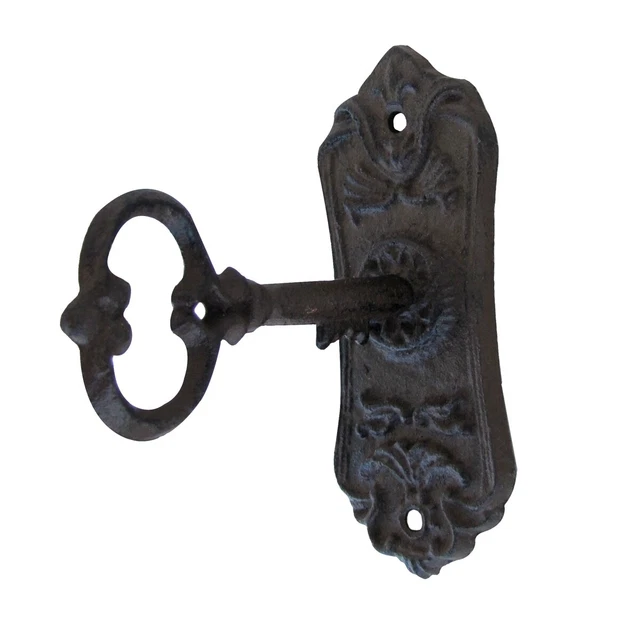 Cast Iron Wall Mount Victorian Skeleton Key In Door Lock Hook Rack coat hat ring