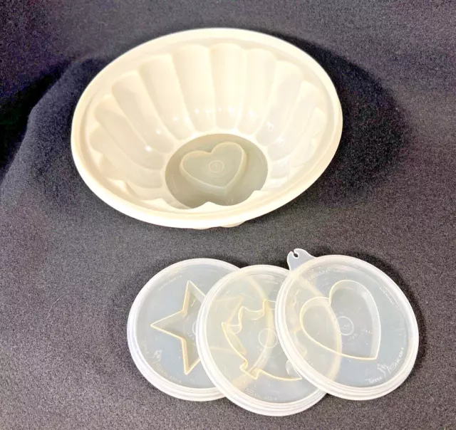 Vintage Tupperware 616-2 Jello Mold Set With 5 Patterns Lid & Jel-N-Serve  Tray