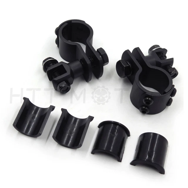 Paire De Pinces Repose-pieds Chromées Pour Protection Moteur 1-1/2" - Harley Dyna - Neuf