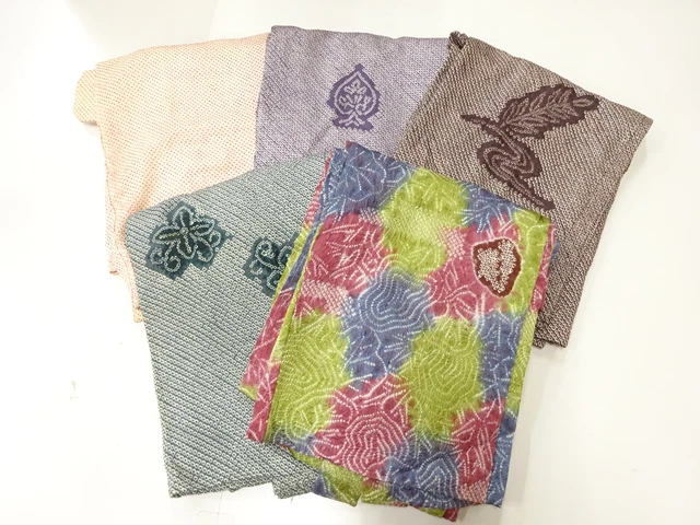 45319# Japanese Kimono / Antique Haori / Set Of 5 / All Shibori
