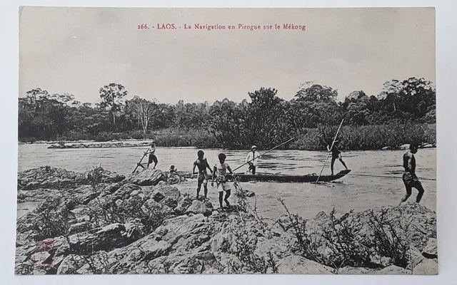 cpa-LAOS-The Canoe Navigation on the Mekong-Written VGC.