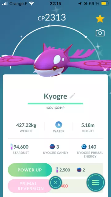 Shiny Kyogre + Shiny Geodude - Mini Ptc - Pokemon Go