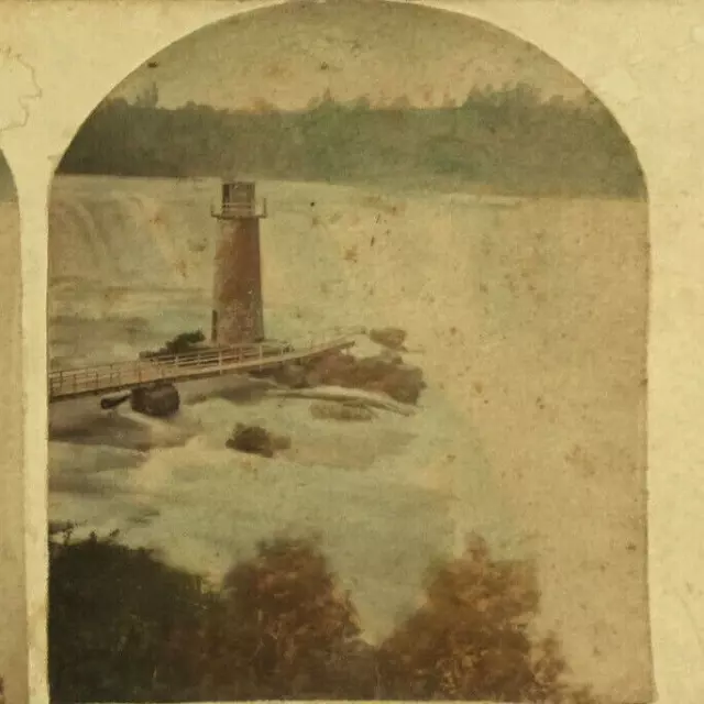 Niagara Falls Goat Island Terrapin Tower Stereoview New York Stereoscopic Co