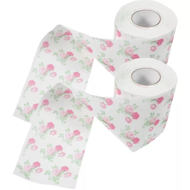 2 rollos papel higiénico de color decoración servilleta de papel