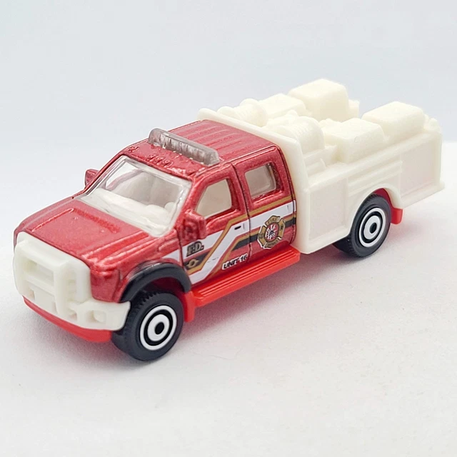 2018 Matchbox Ford F-550 Super Duty 65th Anniversary Red & Silver MBX Rescue Diecast Car - Rare Collectible