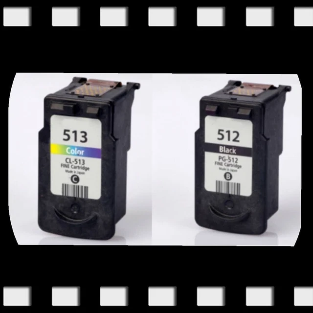CARTUCCE "ORIGINALI RIGENERATE" 1 x CANON PG 512 BK E 1 x CL 513 COLORE