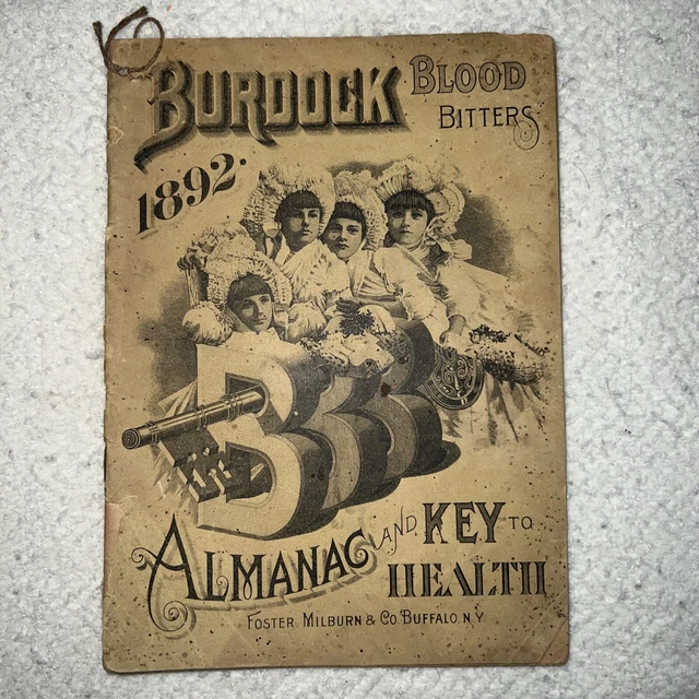 Burdock's Blood Bitters BBB 1892 Almanac and Key to Health By Foster Milburn Co.