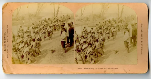 Russia Military in Manchuria , China Vintage Photo Stereoview 1905