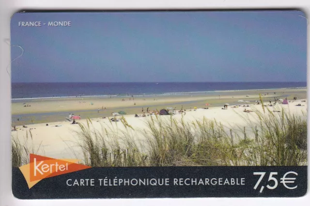 France  Telecarte / Phonecard  Prepayee .. 7€50 Kertel Atlantique Plage +N°
