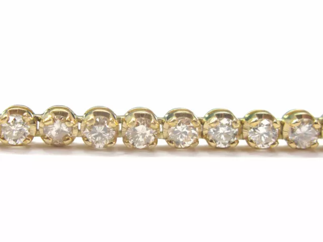 Fine Round Cut Diamond Tennis Bracelet Yellow Gold 14KT 5.00Ct