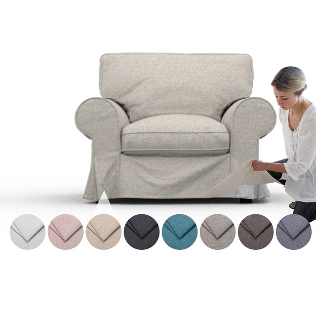 Housse Sur Mesure Pour Fauteuil IKEA Ektorp - Tissu Mélangé Cachemire, Résistante à L'eau, Neuve