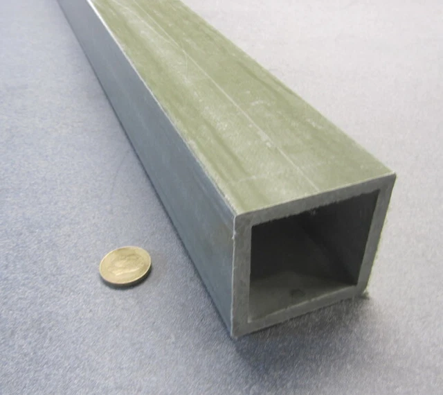 Fiberglass Square Tube Green  2.50" Square x 1/4" Wall x 60" Length
