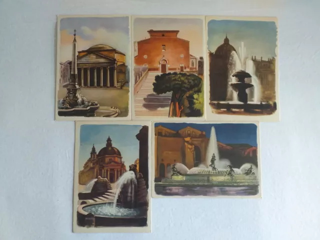 lotto di 5 cartoline artistiche di roma non viaggiate