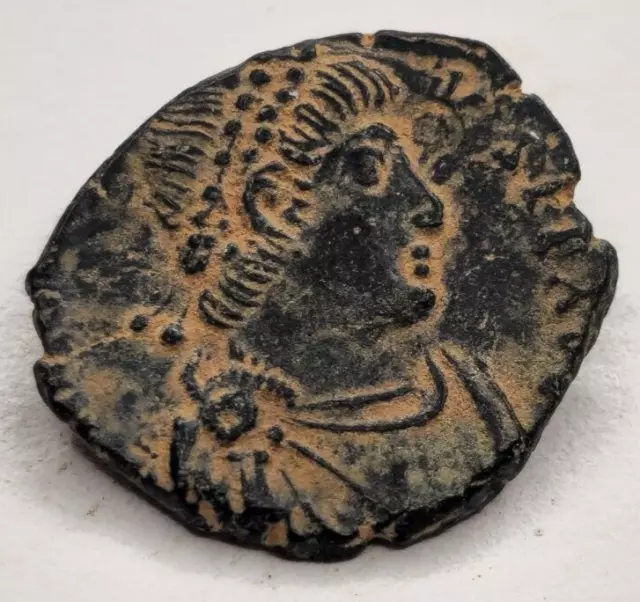 Antiguo Bronce Romano Denario-Emperador-Constantino El Grande 1,6Gr 15Mm