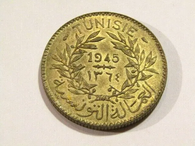 Tunisia 1945/1364 2 Francs unc Coin