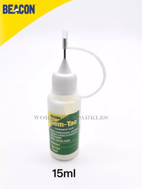 Gem-Tac Glue For Applying Swarovski Crystals in Needle Precision Tip Bottle 15ml