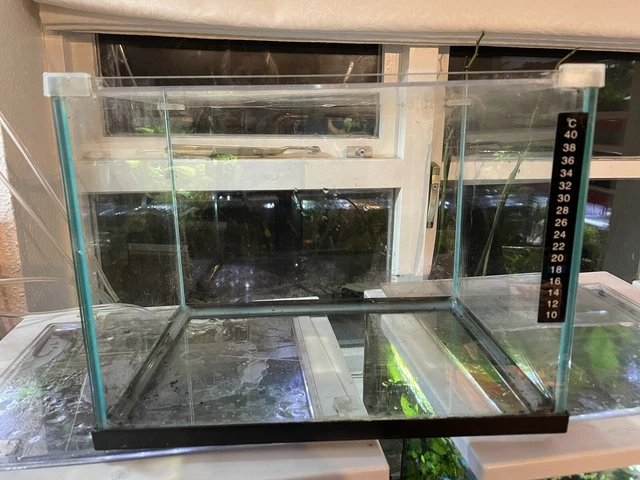 18l rectangular fish tank with lid, filter, heater and clip on light