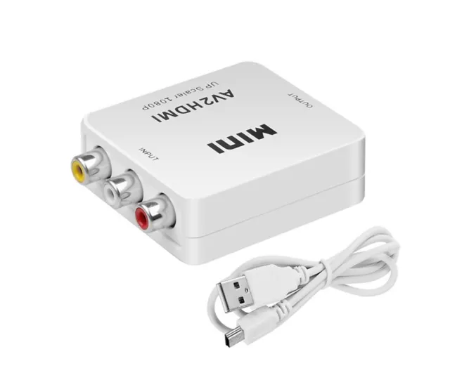 Adaptateur RCA vers HDMI, adapter vidéo Mini AV vers HDMI compatible 1080P 2