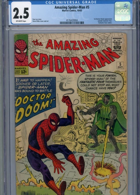 Amazing Spiderman #5 Affordable Grade Cgc 1St Doctor Doom App. Outside Ff Ditko