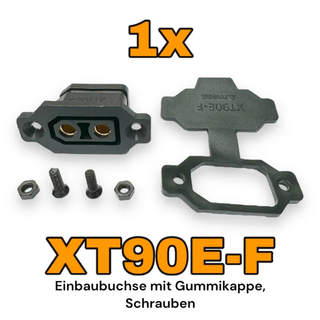 ✅ 1 Stück XT90E-F Einbaubuchse + Gummikappe + Schrauben Stecker XT90 XT90E 90A ✅