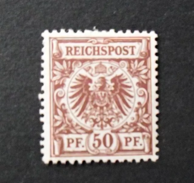 1889 Mi: 40,-MiNr 50 d Krone/Adler 50 Pf rötlichbraun ungebraucht Falz gepr. BPP