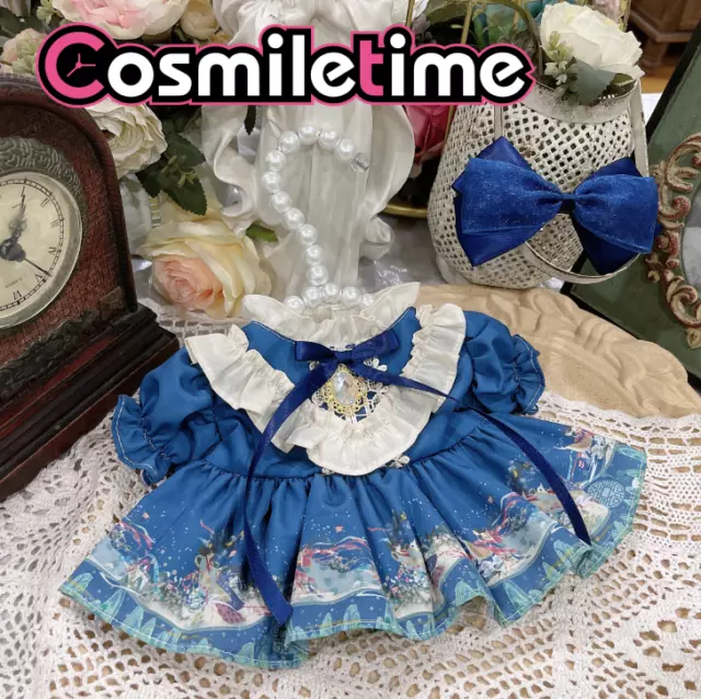 Handmade For Plush 15cm 20cm Doll Blue Skirt Clothes Clothing Dress Up XM