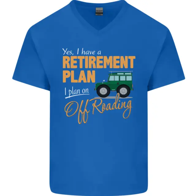 T-shirt da uomo divertente collo a V scollo a V Retirement Plan Off Roading 4X4 Road 4