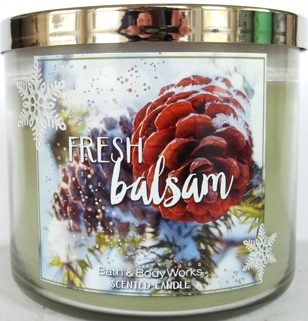 Bath Body Works FRESH BALSAM 3 Wick Candle, 14.5 oz.,  NEW