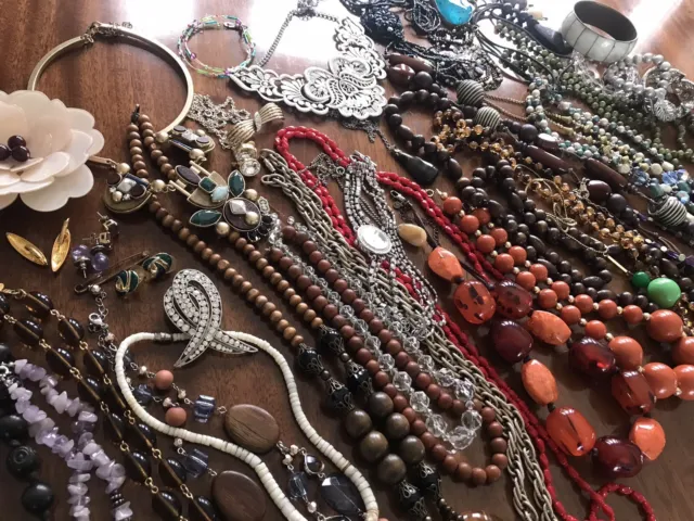 Large Job Lot Jewellery For Wear Necklaces Bracelets Etc