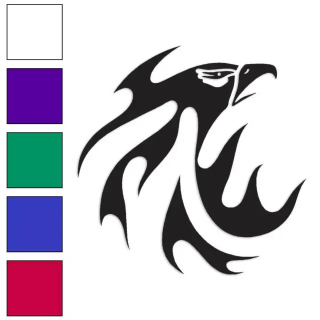 Flame Eagle Head Tribal, Vinyl Decal Sticker, Multiple Colors & Sizes #311