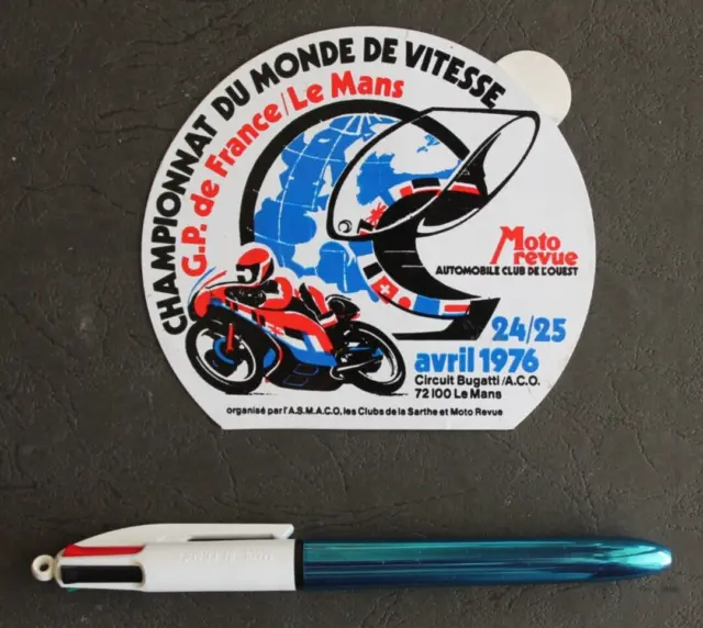 Autocollant / Sticker - GP de France MOTO 1976 Championnat du Monde de vitesse -
