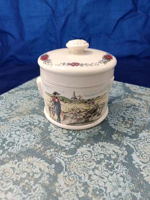 ANCIEN POT À Foie Gras ou autre en Faïence de Sarreguemines Obernai