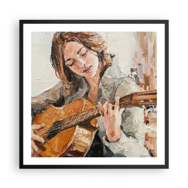 Poster 60x60cm Chitarra Musica Ragazza Stampe Immagini Quadri Moderni Murale