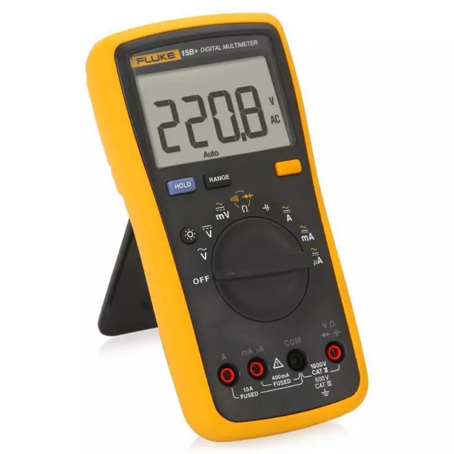 NEW FLUKE 15B+ F15B+ Auto Range Digital Multimeter Meter Cat III, AC DC Current 2