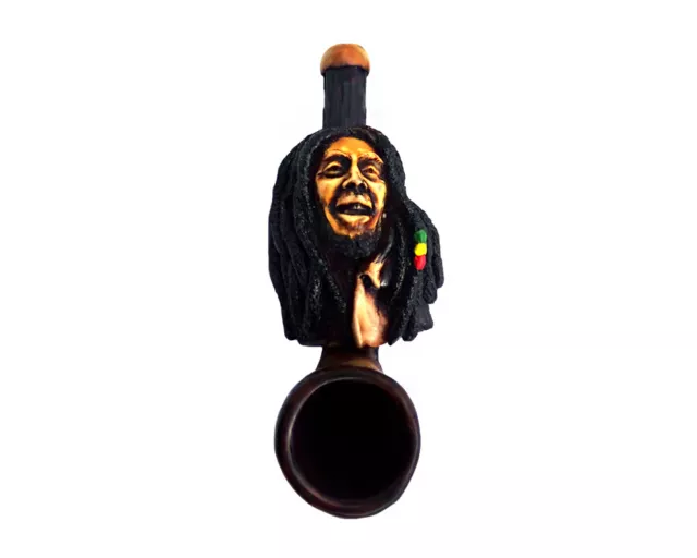Laughing Bob Marley Handmade Tobacco Mini Hand Pipe Rasta Reggae Jamaican Dreads