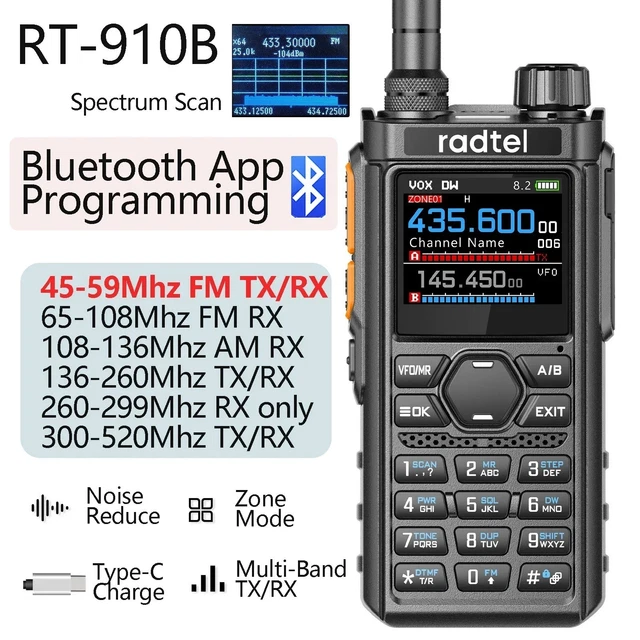 RADTEL RT-910 CB TRANSMIT VERSION Air Band VHF UHF AM FM CB.2 ANTENNAS ...