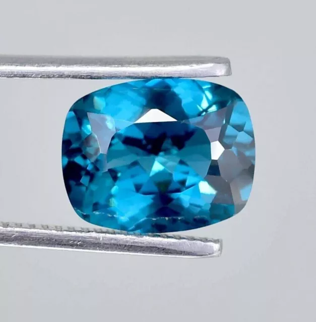 12.2X9mm Natural Indicolite Blue Green Tourmaline Cushion Cut Loose Gemstone