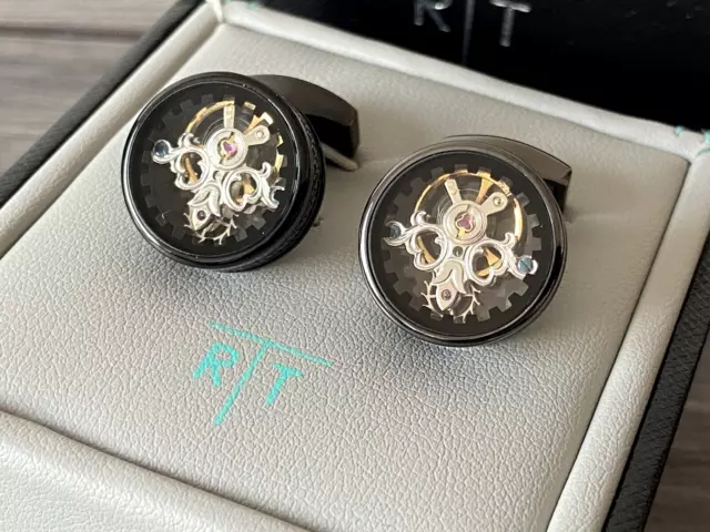 Tateossian Gunmetal Tourbillion Gear Cufflinks Cl8019 Retail £265 Bnib