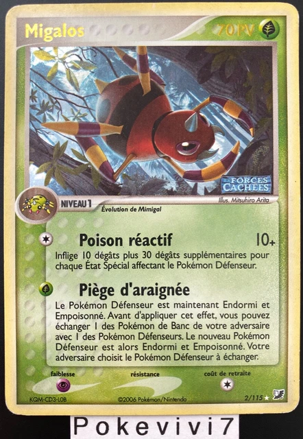 Carte Pokemon MIGALOS 2/115 Holo REVERSE Bloc EX Forces Cachées FR